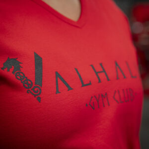 Camiseta Manga Corta Cuello V Roja - Imagen 4