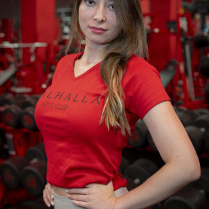 Camiseta Manga Corta Cuello V Roja - Imagen 2